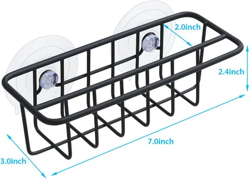 Vista 6 de TESOT Organizador de fregadero con soporte para esponja para fregadero de cocina, colgador para paños de cocina 2 opciones de suspensión