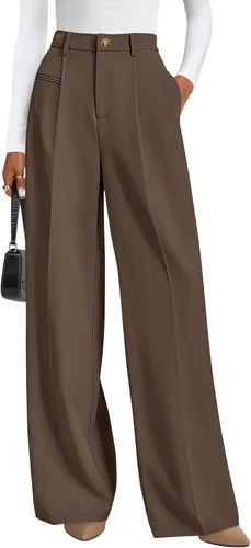 Vista 8 de PRETTYGARDEN Pantalones de vestir de trabajo de pierna ancha a medida para Negro