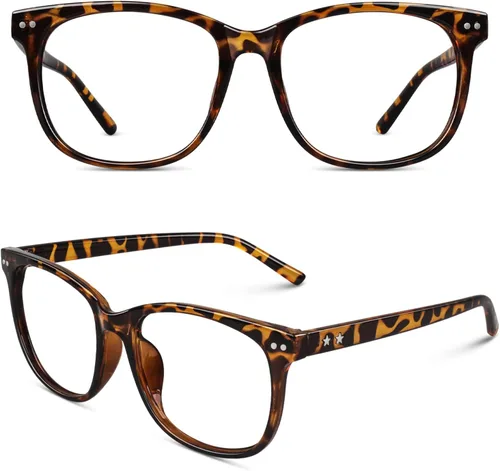 Vista 12 de Happy Store CN81 - Gafas de gran tamaño con montura UV 400 transparente Azul
