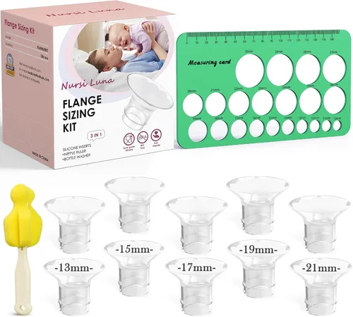 Vista 12 de Kit de Dimensionamiento de Brida Nursi Luna 3 en 1 con 8 Piezas de Insertos de Brida 15/17/19/21mm, Kit de Insertos de Brida de Silicona