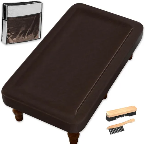 Vista 12 de Funda para mesa de billar de 7 pies con cepillo para mesa de billar, fundas de cuero impermeable para exteriores, para proteger la mesa de billar