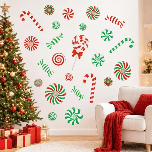 Vista 7 de 126 calcomanías de caramelo, decoraciones de pared de menta, calcomanías de PVC para suelo de caramelo, calcomanías de pared para decoración