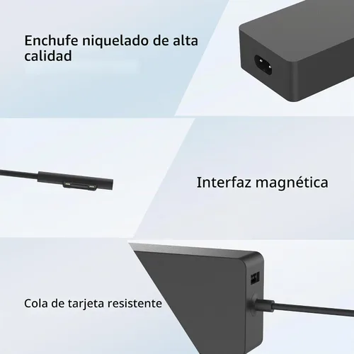 Vista 2 de Cargador de 65 W y 44 W compatible con Microsoft Surface Pro 9 8 7+ 7 6 5 4 3 X Surface Laptop 5 4 3 2 1 compatible con modelos 1706 1950 1943 1876