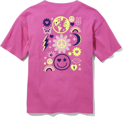 Vista 2 de Sugar & Jade Girls' Teen Short Sleeve Oversized Graphic T-Shirt
