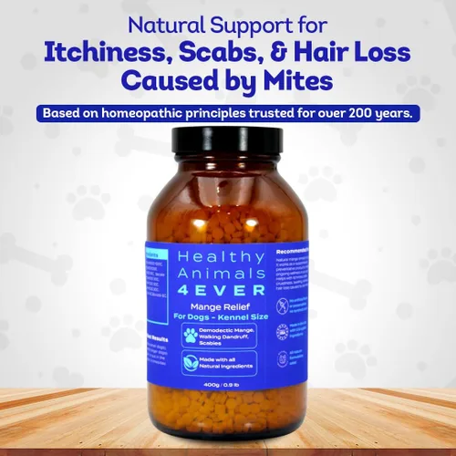 Vista 2 de HA4E - Alivio de la mancha para perros - Tratamiento para picazón, costras y pérdida de cabello causada por ácaros - Totalmente natural