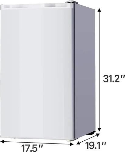 Vista 5 de N A - Mini refrigerador compacto de 3.2 pies cúbicos, máquina de almacenamiento de alimentos de una sola puerta para dormitorio, garaje, cámper