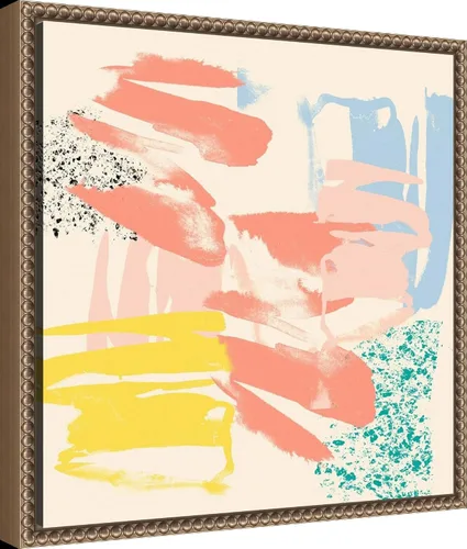 Vista 2 de Amanti Art Framed Canvas Wall Art 16x16 Retro Op II by Jennifer Goldberger, Framed Wall Art Canvas, Abstract Artwork, Traditional Decor, Small