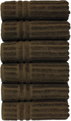 Vista 5 de BC BARE COTTON Toallas de lujo a rayas para hotel y spa (toalla de baño, juego de 4, negro)