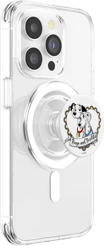Vista 3 de Disney 101 Dálmatas Pongo y Perdita Retrato de Corazón PopSockets MagSafe PopGrip para iPhone