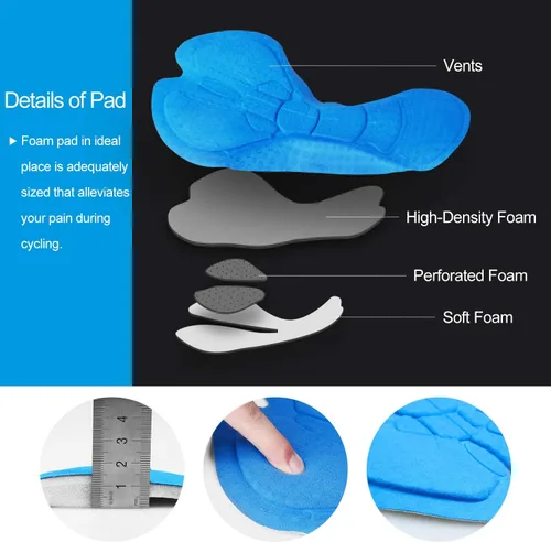 Vista 4 de INBIKE Pantalones cortos de ciclismo para hombre con acolchado 3D, antideslizantes, transpirables, de secado rápido, para ciclismo, ciclismo