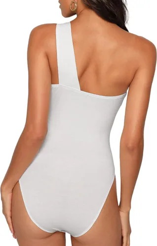 Vista 2 de Milumia Overoles sin mangas con un hombro recortado sexy y elegante para mujer