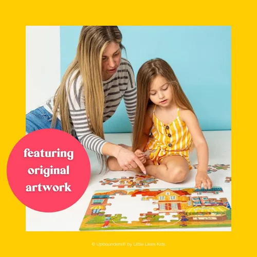 Vista 8 de Upbounders - Fun Outside - Rompecabezas de piso de 48 piezas, rompecabezas multicultural para principiantes con niños afroamericanos, niños y niñas