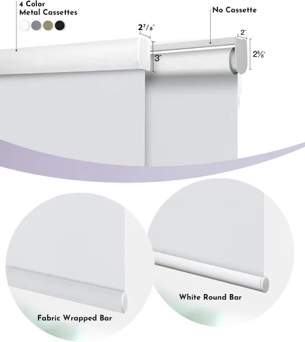 Vista 6 de Graywind Persiana Enrollable Motorizada 100% Opaca Compatible con Alexa Google Control Remoto Inteligente Persianas Recargables con Batería Motor