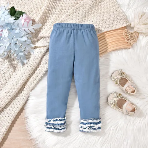 Vista 6 de HINTINA Conjunto de ropa de 2 piezas para niña pequeña con volantes y manga larga