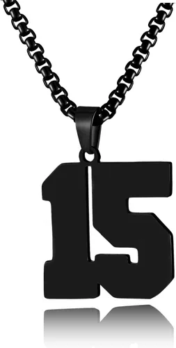 Vista 109 de Collar de Número Dorado para Hombre, Cadena de Acero Inoxidable con Colgante de Número para Atletas, Joyería Deportiva Personalizada para Niños