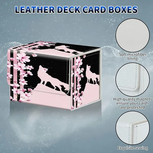 Vista 5 de MTG Commander - Caja de cartas intercambiables, más de 100 tarjetas con funda con funda de piel sintética, caja de almacenamiento de tarjetas