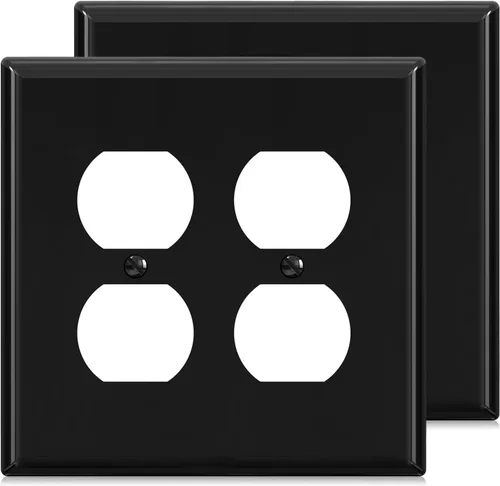 Vista 10 de ELEGRP Placas de pared para receptáculo dúplex de 2 segmentos, tamaño mediano, 4.88 pulgadas de alto x 4.94 pulgadas de largo, cubierta frontal