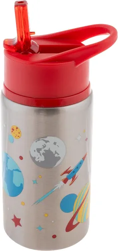 Vista 8 de Stephen Joseph Botellas de agua de acero inoxidable, 18 onzas, tapa con popote, vaso reutilizable, aislado, DINO