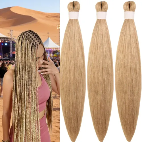 Vista 49 de Cabello trenzado para niños preestirado de 16 pulgadas, color negro para niños, trenzas sin nudos