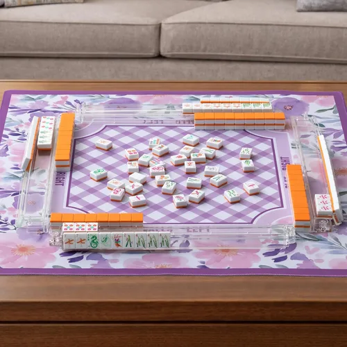 Vista 6 de Soulchen Juego de mahjong americano Sunset Blossom de 1.2 pulgadas, 168 Naranja
