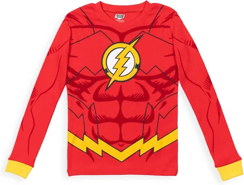 Vista 2 de DC Comics Justice League Superman Batman The Flash - Pijama de cosplay para niños pequeños a grandes