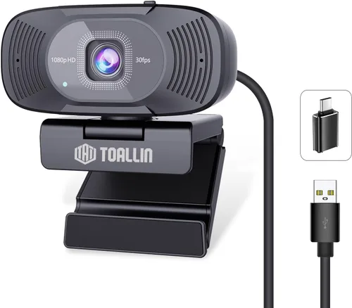Vista 7 de TOALLIN Cámara web 4K AI con WDR, corrección automática de luz, seguimiento de IA con marco automático, enfoque automático, zoom digital ajustable