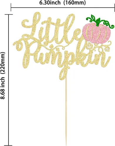 Vista 2 de Gyufise Decoración para pastel de calabaza pequeña, decoración de pastel de calabaza, baby shower, decoración para tartas temáticas de otoño, baby