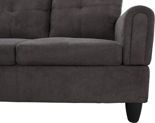 Vista 7 de Star Home Living Juego de 2 sofás seccionales orientados a la izquierda, marrón oscuro