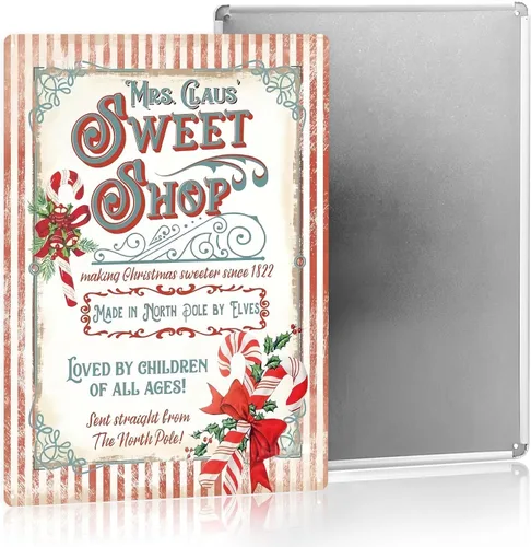 Vista 16 de Adornos de Navidad rosados, decoración del hogar, lindo gato, mamá, regalos para mujeres, letrero de hojalata de 8 x 12 pulgadas