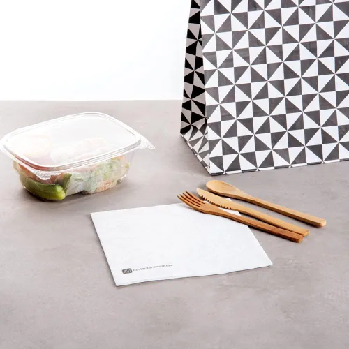 Vista 7 de Restaurantware Luxenap - Servilletas desechables de 15.8 x 15.8 pulgadas, 25 servilletas desechables con aire – Servilletas cuadradas de papel blanco