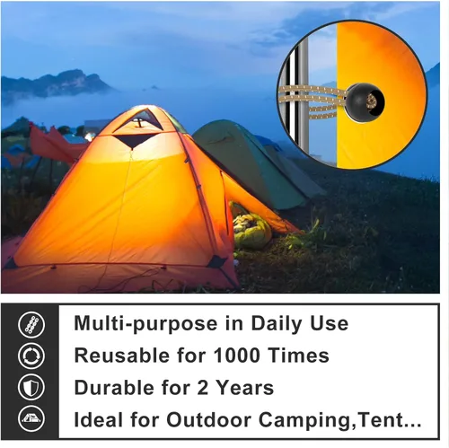 Vista 4 de Cuerdas elásticas de bola de 4 pulgadas, 50 piezas de lona, resistentes para toldo, para camping, refugio, carga, pantalla de proyector, postes