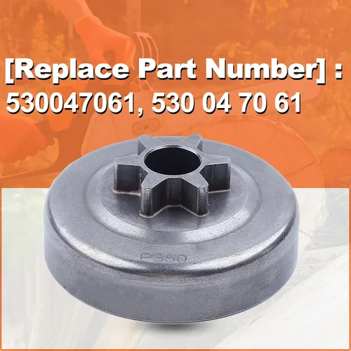 Vista 2 de Tambor de piñón de accionamiento de embrague 3/8"-6T para Husqvarna 36 41 136 137 141 142 motosierra 530047061, 530 04 70 61