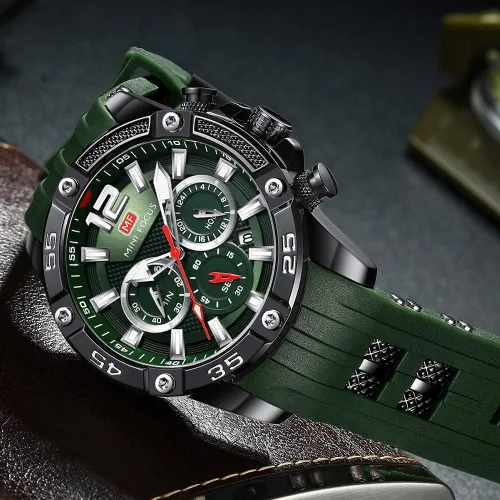 Vista 4 de KXAITO Mens Watches Military Sport Waterproof Chronograph Watch Luminous Silicon Strap Casual Watches for Men Fashion Analog Quartz Business Wrist
