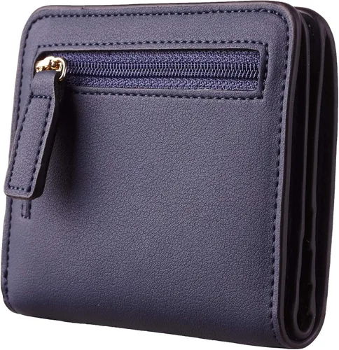 Vista 5 de Toughergun Cartera pequeña de cuero delgada para mujer con protección RFID, mini monedero bifold compacto con ventana de identificación transparente