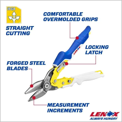 Vista 2 de LENOX TOOLS Alicates, Tijeras de Aviación Rectas, con Agarre Duradero (LXHT14340)