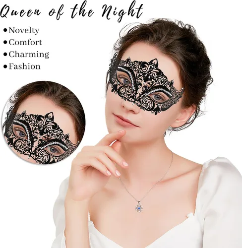 Vista 4 de Máscara de máscaras para parejas, para mujeres y hombres, máscara de Mardi Gras, máscara de metal de Halloween para festivales de Navidad, fiesta