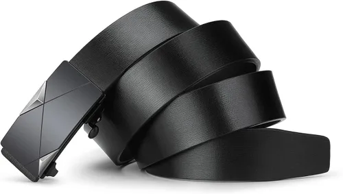Vista 4 de Oyifan Cinturón negro para hombre cinturón de diseñador de cuero genuino para hombre cinturón de moda para hombre cinturón casual para hombre