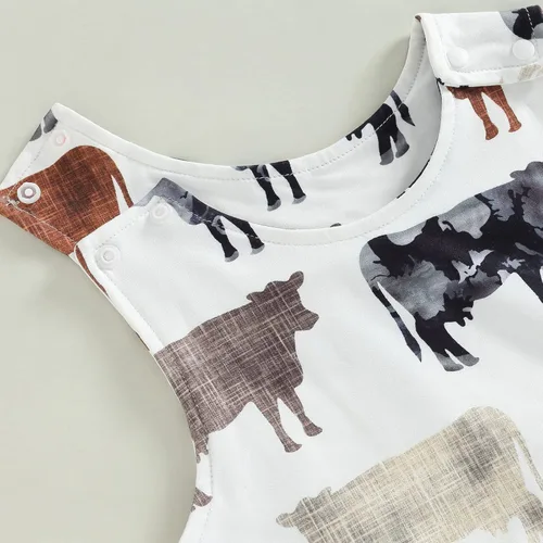 Vista 8 de Mubineo Mameluco sin mangas para bebé, niño, niña, de verano, vaquera, ropa unisex