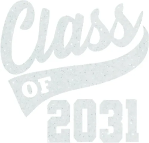 Vista 17 de Senior 2031 Iron On Transfer HTV Patch, Black
