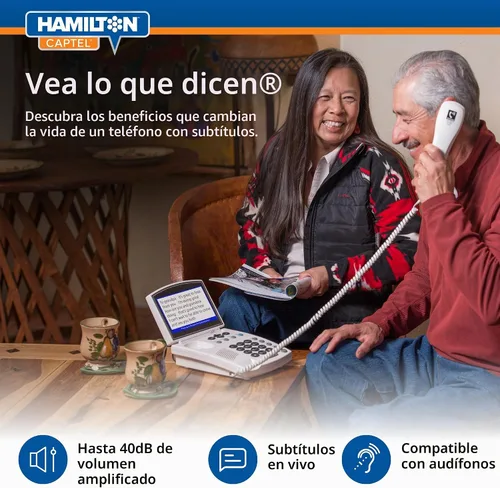 Vista 2 de Teléfono Hamilton CapTel 840i con subtítulos, teléfonos para personas con discapacidad auditiva, subtítulos automáticos/asistidos y control