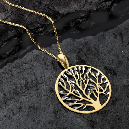 Vista 4 de Ross-Simons Collar con colgante de árbol de la vida con corte italiano