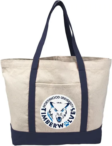 Vista 62 de Campus Lab Bolsa de lona con logotipo primario colegiado con bolsillo externo, bolsa de hombro reutilizable para ir de compras, playa Águilas A&m