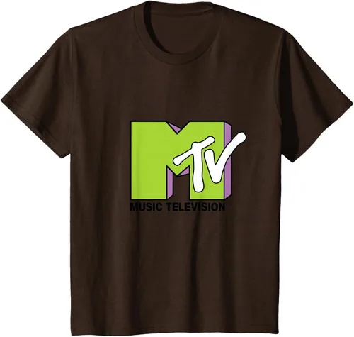 Vista 35 de Camiseta de tratamiento de relleno con logotipo MTV verde lima y morado, Negro, S Azul Marino