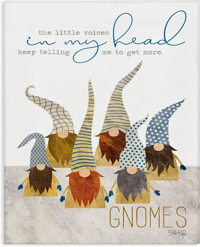 Vista 7 de Stupell Industries Voices Inside My Head Home Gardener Gnome, diseño de Marla Rae Art, 10 x 15, placa de pared