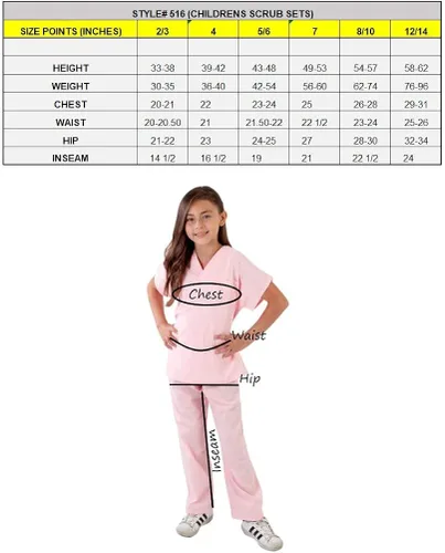 Vista 6 de M&M SCRUBS Super Soft Children Scrub Set Kids Dress up
