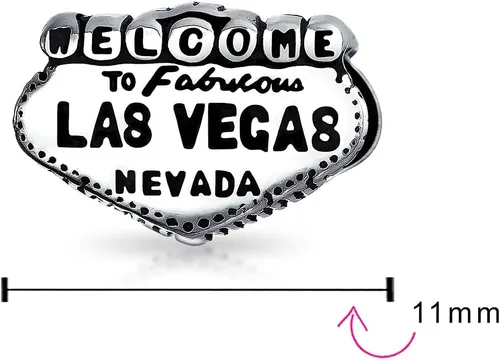 Vista 3 de Viaje Vacaciones Buena Suerte Casino Ace Of Hearts Poker Player Turismo Las Vegas Lucky Cards Slot Machine Cuelgue Charm Bead .925 Plata Esterlina