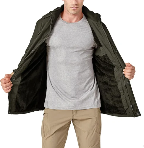 Vista 5 de CRYSULLY - Abrigo de invierno con capucha extraíble para hombre