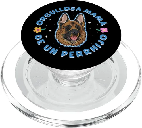 Vista 8 de Orgullosa mamá de un perrhijo. Versión Pastor Alemán PopSockets Adhesive PopGrip