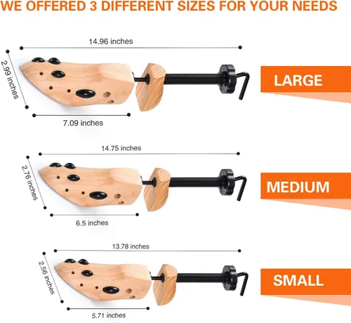 Vista 5 de Estirador de zapatos bidireccional para hombres y mujeres, longitud y ancho ajustables, perfecto para zapatos ajustados, tamaño mediano 6.5-9