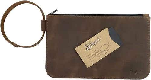 Vista 7 de Heather's, Bolso de mano rústico hecho a mano de cuero de grano completo - Guarda pequeños objetos de valor en esta funda de viaje, bolsa